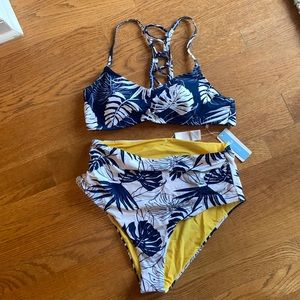 Cupshe High Waisted Bikini with reversible bottoms